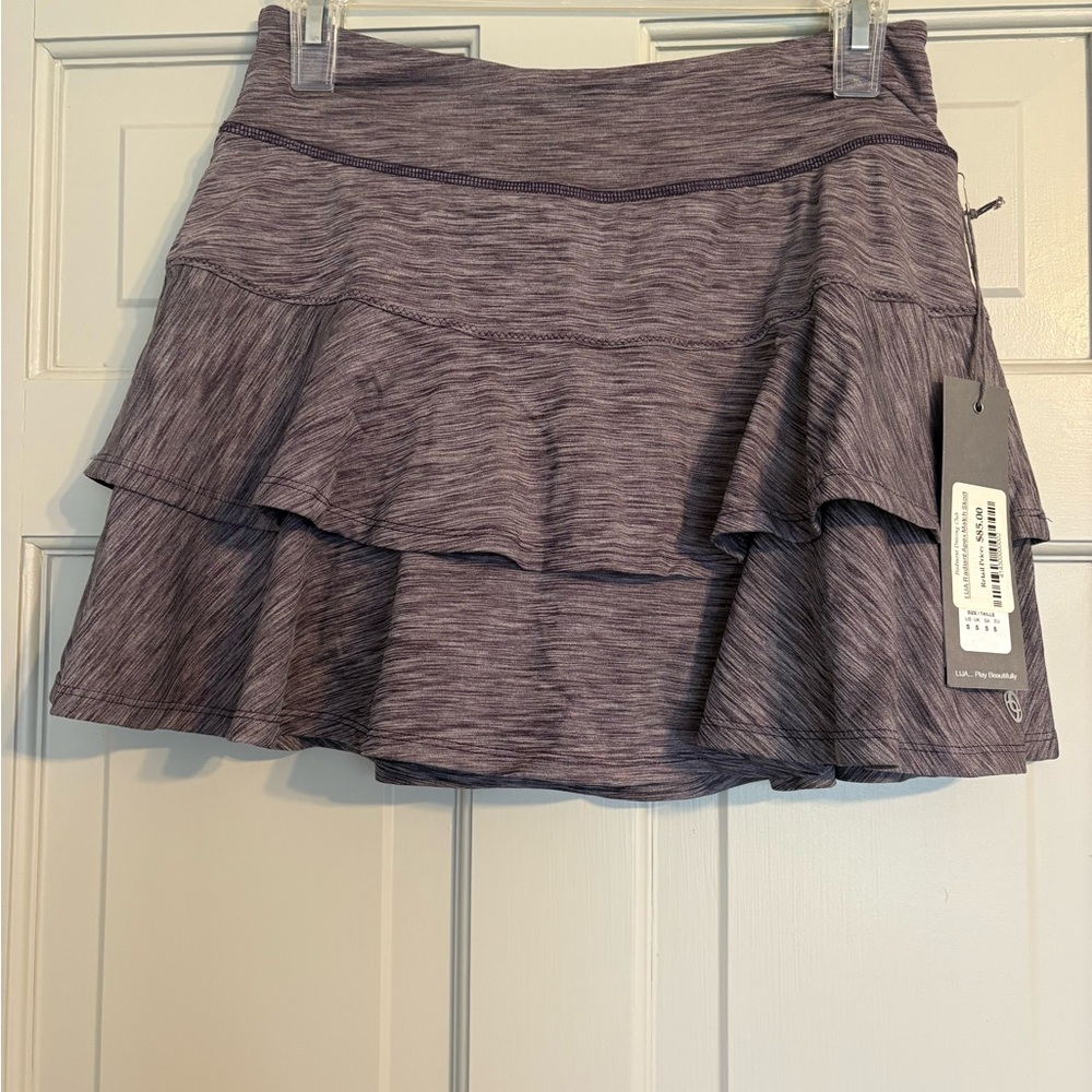 NWT Lija Size Large Athletic Ruffle Skort Purple Heather